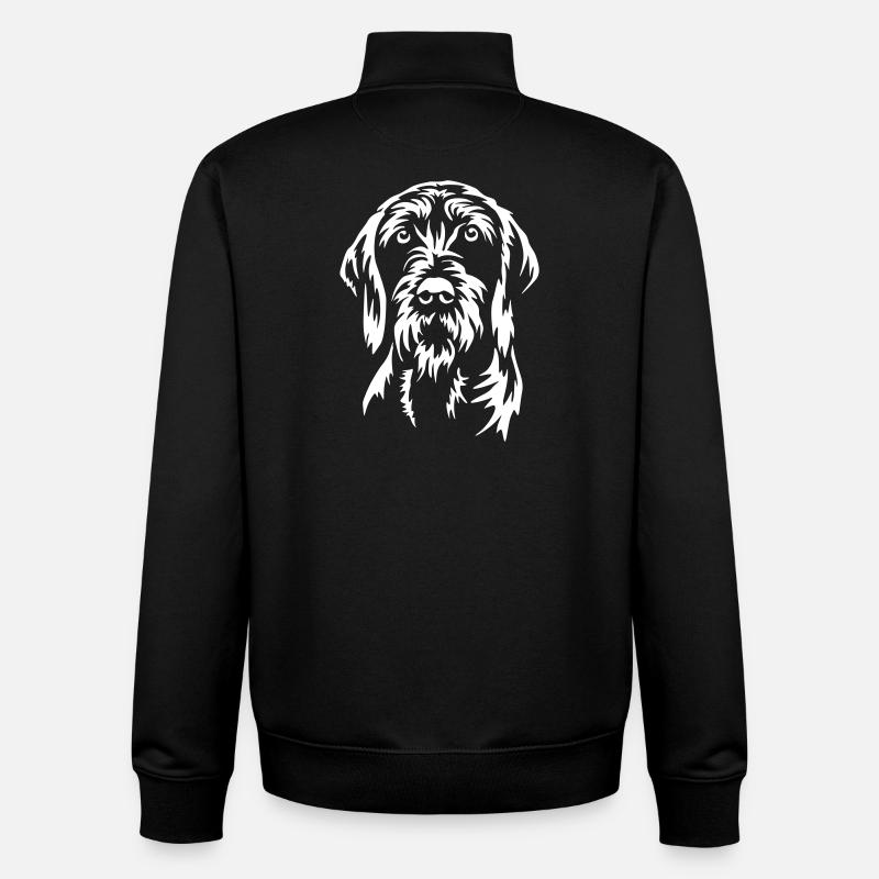 Poodle Pointer Head "Black Edition" - Unisex Organic Zip Sweatshirt by Stanley/Stella - black