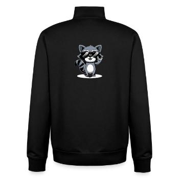 Cool raccoon with sunglasses - Unisex Organic Zip Sweatshirt by Stanley/Stella - black - Back - AI Model Male 185 light (185cm)
