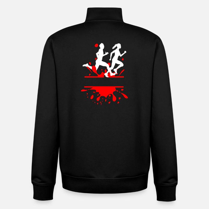 Mud Run Duo – Custom Splash Design - Unisex Organic Zip Sweatshirt by Stanley/Stella - black