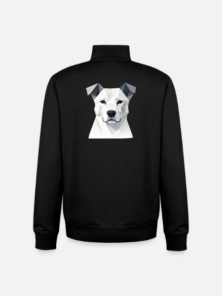 Portrait de chien géométrique - Sweat zippé unisexe en coton bio Stanley/Stella - noir