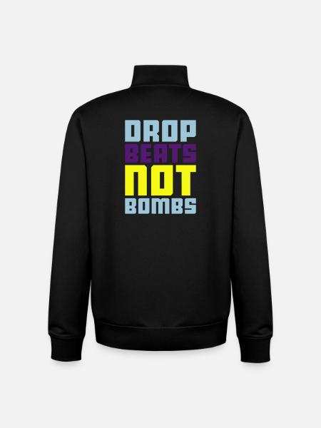drop beats not bombs - Unisex Organic Zip Sweatshirt by Stanley/Stella - black