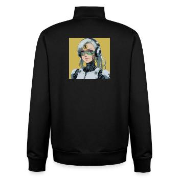 Cyborg Avatar with Headset - Unisex Organic Zip Sweatshirt by Stanley/Stella - black - Back - AI Model Male 185 light (185cm)