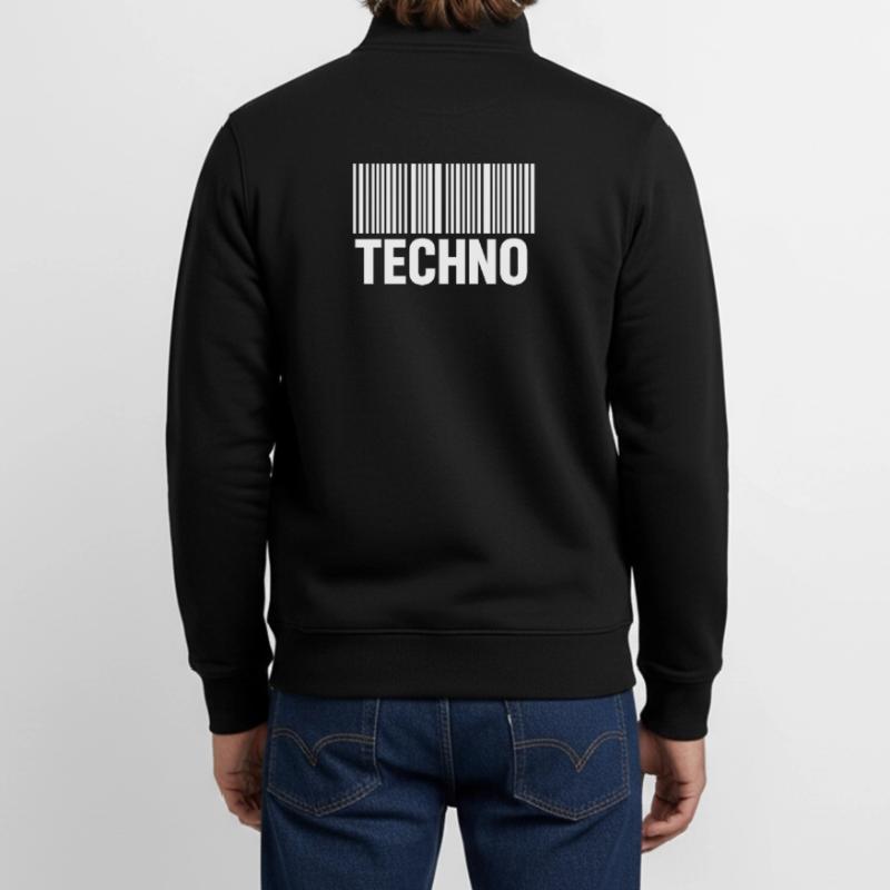 Modèle de code-barres techno Sweat zippé unisexe en coton bio Stanley/Stella