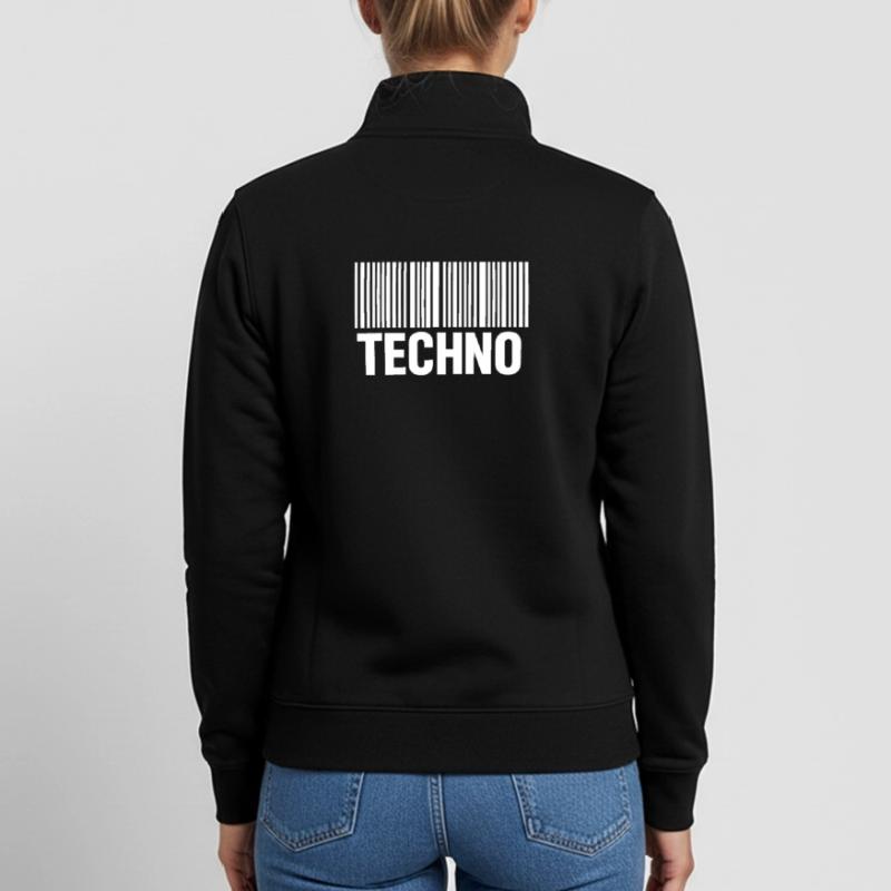 Techno Barcode Muster Unisex Organic Zip Sweatshirt von Stanley/Stella