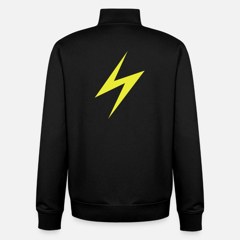 Logo éclair foudre - Sweat zippé unisexe en coton bio Stanley/Stella - noir