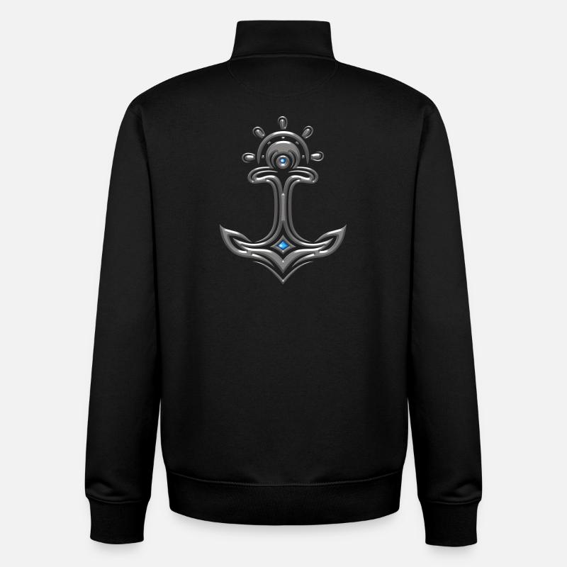 Odin Thor Anker - Unisex Organic Zip Sweatshirt von Stanley/Stella - Schwarz