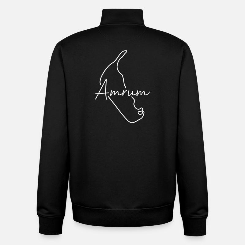 Amrum | Map line art minimalism - Unisex Organic Zip Sweatshirt by Stanley/Stella - black