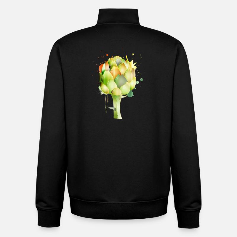 Artichoke graffiti in fresh colours - Unisex Organic Zip Sweatshirt by Stanley/Stella - black