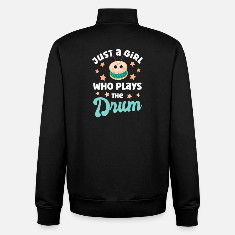 Joueur de batterie - Sweat zippé unisexe en coton bio Stanley/Stella - noir