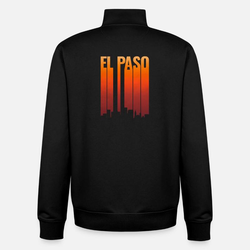 El Paso Skyline Sunset - Unisex Organic Zip Sweatshirt by Stanley/Stella - black