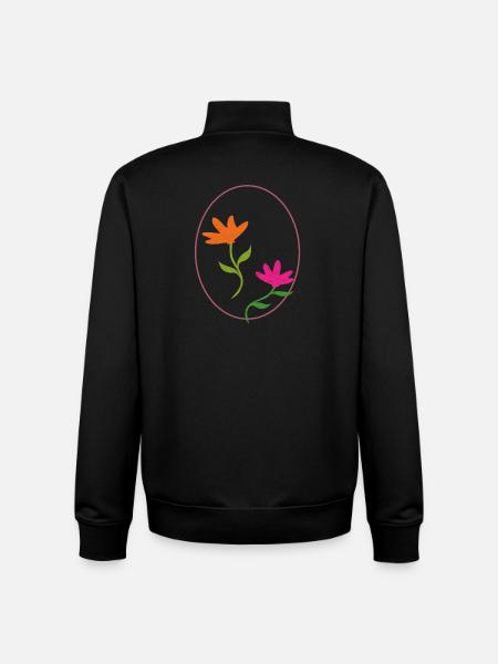 Easter egg with two flowers - Unisex Organic Zip Sweatshirt by Stanley/Stella - black