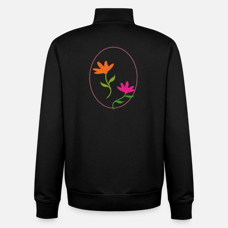 Easter egg with two flowers - Unisex Organic Zip Sweatshirt by Stanley/Stella - black