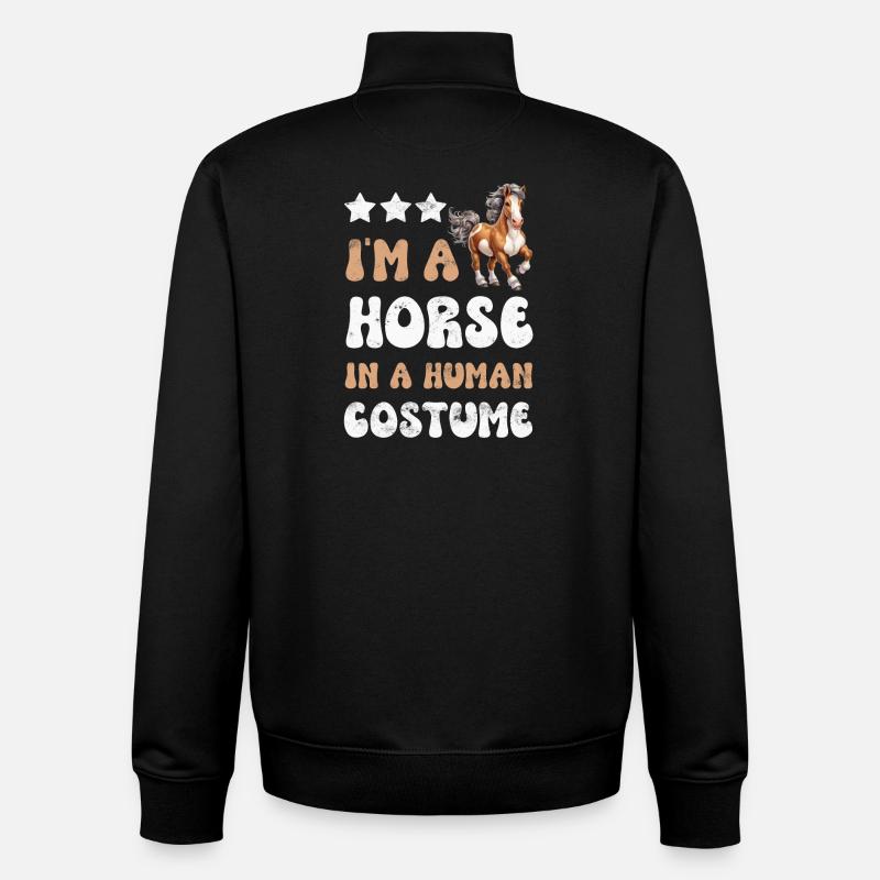 Pferd Pferde - Unisex Organic Zip Sweatshirt von Stanley/Stella - Schwarz