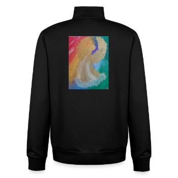 Rainbow Angel - Angel of Harmony - Angel Image - Unisex Organic Zip Sweatshirt by Stanley/Stella - black - Back - AI Model Male 185 light (185cm)
