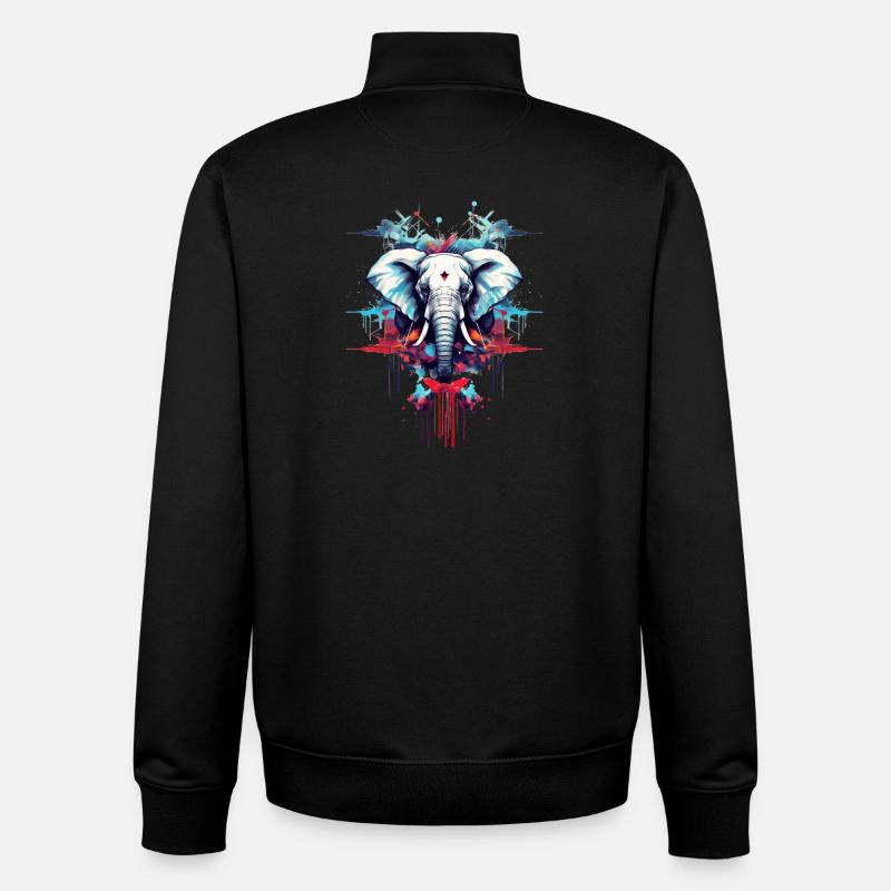 Designer Style Elefant - Unisex Organic Zip Sweatshirt von Stanley/Stella - Schwarz