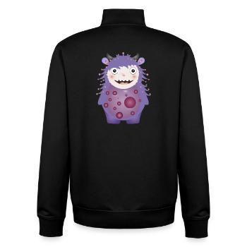 cute purple monster with horns - Unisex Organic Zip Sweatshirt by Stanley/Stella - black - Back - AI Model Male 185 light (185cm)