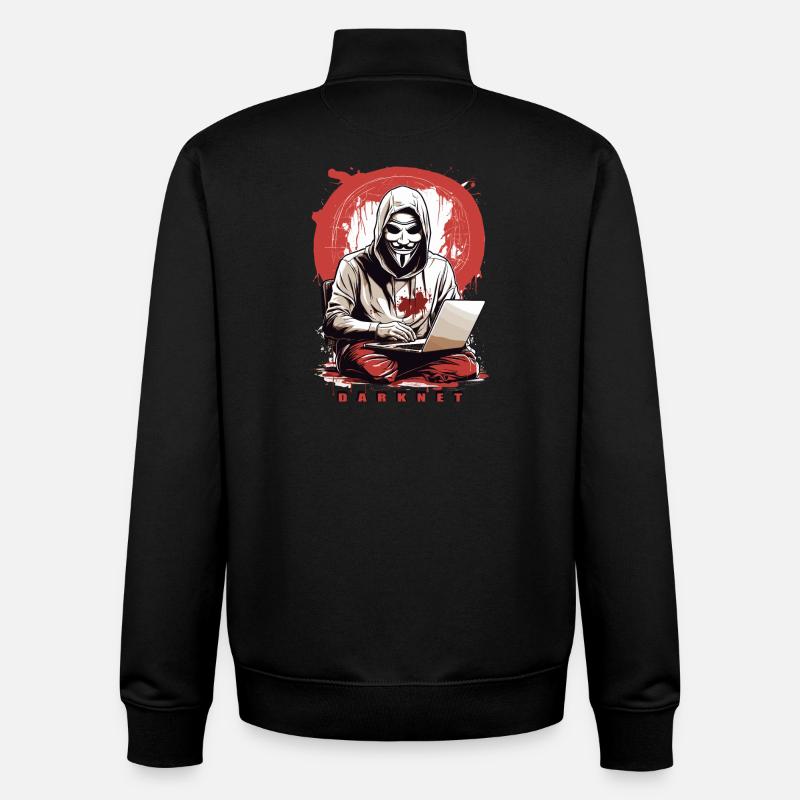 Anonymous Hacker - Unisex Organic Zip Sweatshirt by Stanley/Stella - black