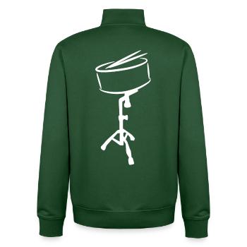 Croquis de tambour d’agitation - Sweat zippé unisexe en coton bio Stanley/Stella - vert bouteille - Dos - AI Model Male 185 dark (185cm)