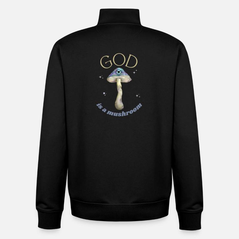 Gott ist ein Pilz - Unisex Organic Zip Sweatshirt von Stanley/Stella - Schwarz
