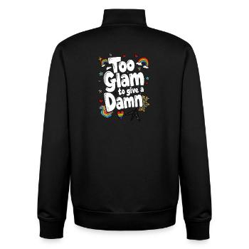 TROP GLAMOUR POUR S’EN SOUCIER - Sweat zippé unisexe en coton bio Stanley/Stella - noir - Dos - AI Model Male 185 light (185cm)