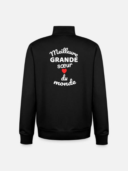 Eternal Sibling Gift with Rougé Heart - Unisex Organic Zip Sweatshirt by Stanley/Stella - black
