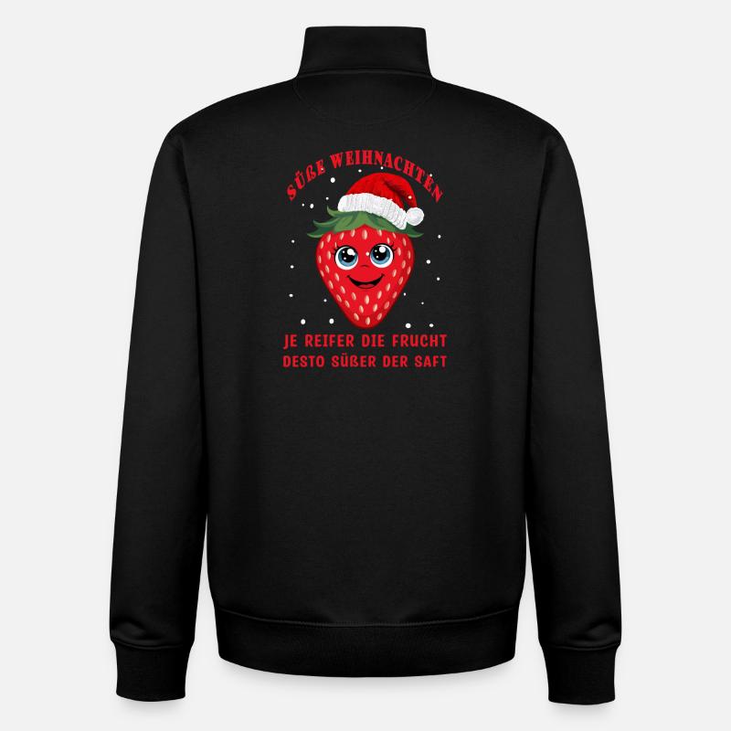 Süße Erdbeere - Unisex Organic Zip Sweatshirt von Stanley/Stella - Schwarz