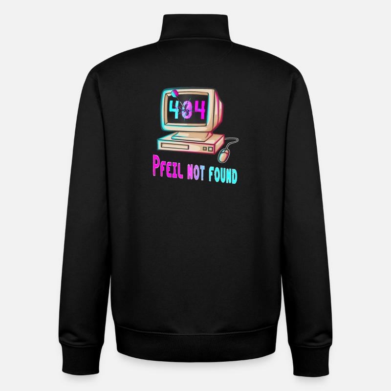404 Retro Design - Unisex Organic Zip Sweatshirt von Stanley/Stella - Schwarz