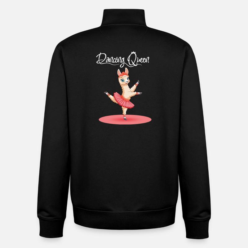 Alpaga Dancing Ballet En Tutu Rose Dancing Queen - Sweat zippé unisexe en coton bio Stanley/Stella - noir