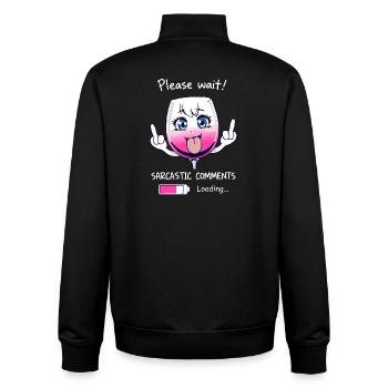 Sarkastisches Weinglas - Unisex Organic Zip Sweatshirt von Stanley/Stella - Schwarz - Hinten - AI Model Male 185 light (185cm)