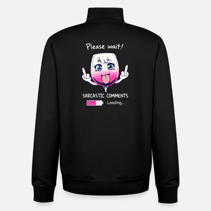 Verre à vin sarcastique - Sweat zippé unisexe en coton bio Stanley/Stella - noir