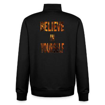 Believe In Yourself - Unisex Organic Zip Sweatshirt by Stanley/Stella - black - Back - AI Model Male 185 light (185cm)