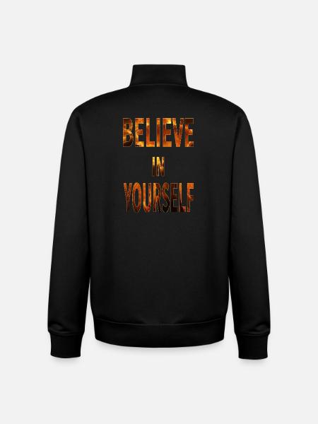Believe In Yourself - Unisex Organic Zip Sweatshirt by Stanley/Stella - black