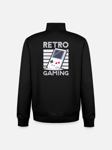 Retro Gaming 1 by Helfspawn - Unisex Organic Zip Sweatshirt by Stanley/Stella - black