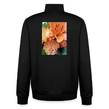 Warmes orangefarbenes Blumenmuster - Unisex Organic Zip Sweatshirt von Stanley/Stella - Schwarz - Hinten - AI Model Male 185 light (185cm)