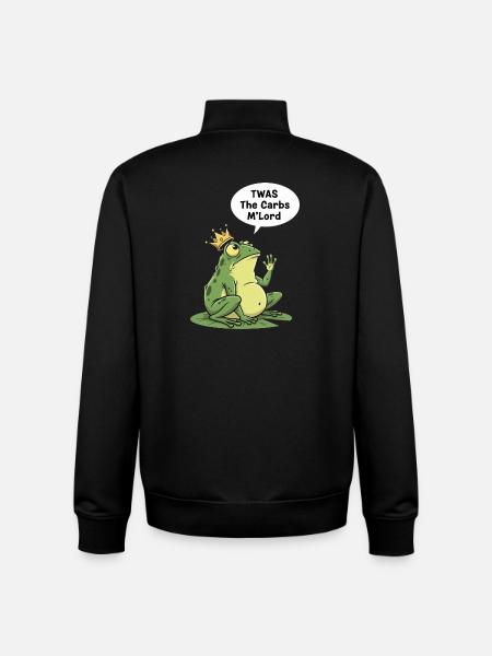 Regal Frog Carbohydrate King Design - Unisex Organic Zip Sweatshirt by Stanley/Stella - black