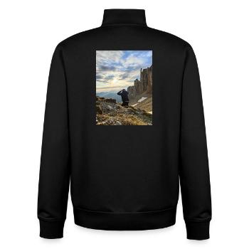 Sunset in the mountains - Unisex Organic Zip Sweatshirt by Stanley/Stella - black - Back - AI Model Male 185 light (185cm)