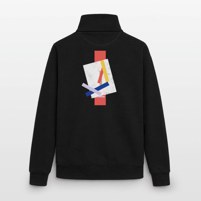 Abstract color block pattern distorted face Unisex Organic Zip Sweatshirt by Stanley/Stella
