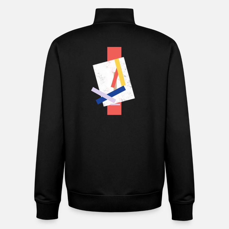 Abstrakte Farbblock Muster verzerrtes Gesicht - Unisex Organic Zip Sweatshirt von Stanley/Stella - Schwarz