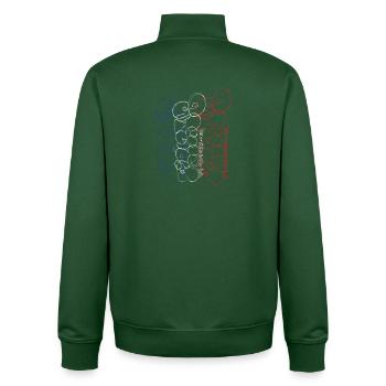 Paris Abstract Sketch in Blue, White and Red - Unisex Organic Zip Sweatshirt by Stanley/Stella - bottle green - Back - AI Model Male 185 dark (185cm)