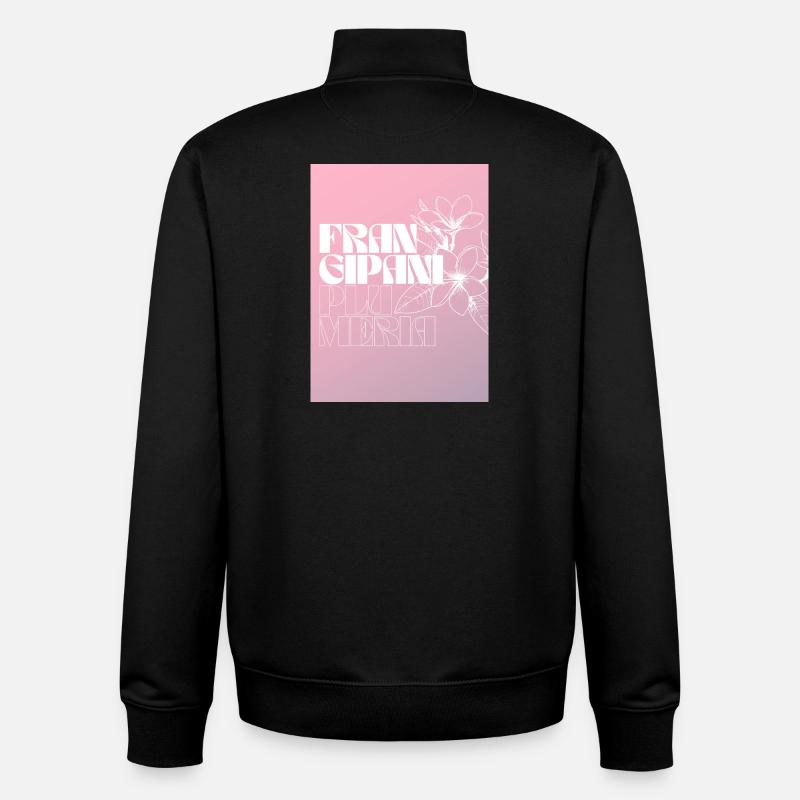 Frangipani Plus Mera Blumenmuster - Unisex Organic Zip Sweatshirt von Stanley/Stella - Schwarz
