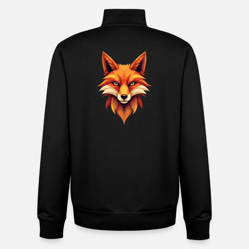 Geometrischer Glutfuchs - Unisex Organic Zip Sweatshirt von Stanley/Stella - Schwarz