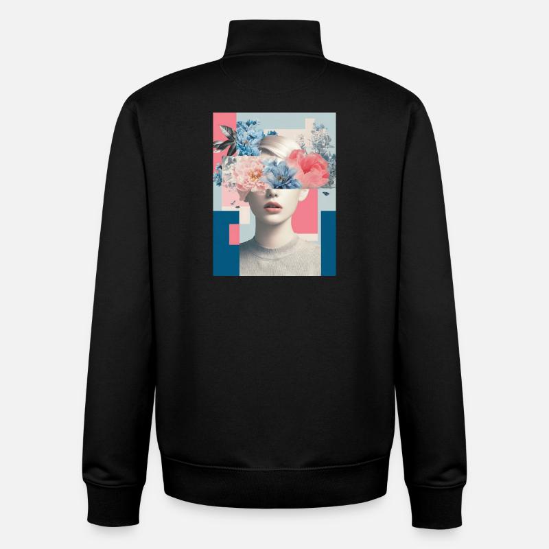 Abstrakte florale Weiblichkeit - Unisex Organic Zip Sweatshirt von Stanley/Stella - Schwarz
