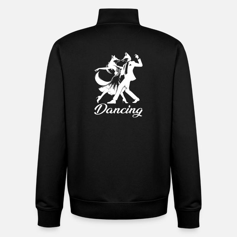 Tango Foxes Design – Danse - Sweat zippé unisexe en coton bio Stanley/Stella - noir