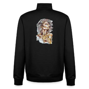 Air Illustration Aquarell carographic - Unisex Organic Zip Sweatshirt von Stanley/Stella - Schwarz - Hinten - AI Model Male 185 light (185cm)