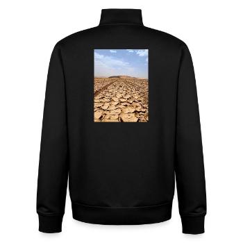 Desert sand and vehicle tracks - Unisex Organic Zip Sweatshirt by Stanley/Stella - black - Back - AI Model Male 185 light (185cm)