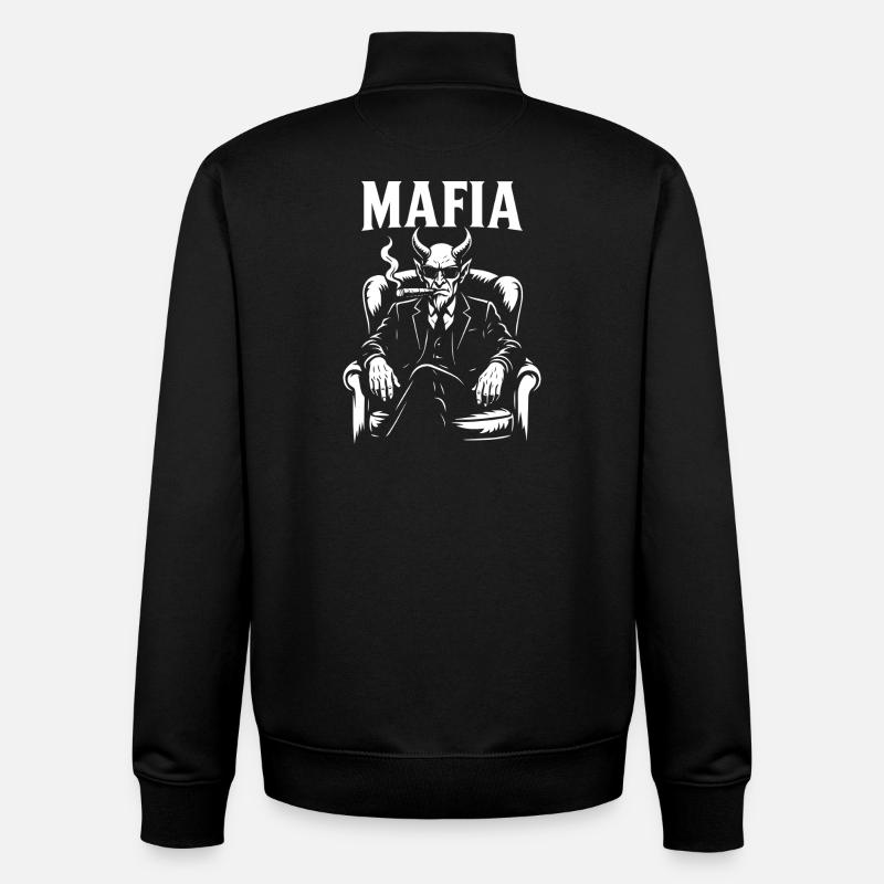 Mafia méphisto fumer Cigare - Sweat zippé unisexe en coton bio Stanley/Stella - noir