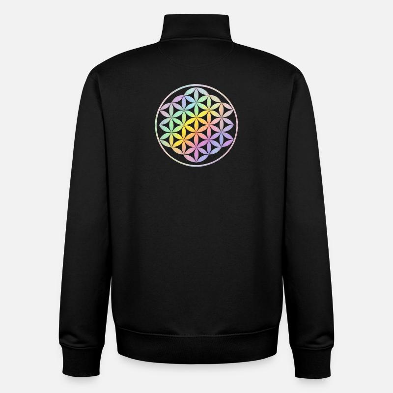 Blume des Lebens - Unisex Organic Zip Sweatshirt von Stanley/Stella - Schwarz