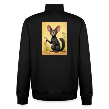 Aye-Aye Nachttrickster von Madagaskar, breit e - Unisex Organic Zip Sweatshirt von Stanley/Stella - Schwarz - Hinten - AI Model Male 185 light (185cm)