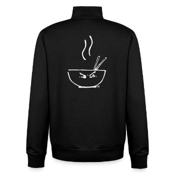 Heiße Suppe - Unisex Organic Zip Sweatshirt von Stanley/Stella - Schwarz - Hinten - AI Model Male 185 light (185cm)