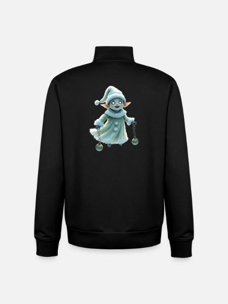 Winter Gnome with Jingle Bells - Unisex Organic Zip Sweatshirt by Stanley/Stella - black